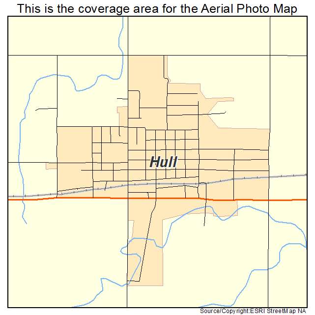 Hull, IA location map 