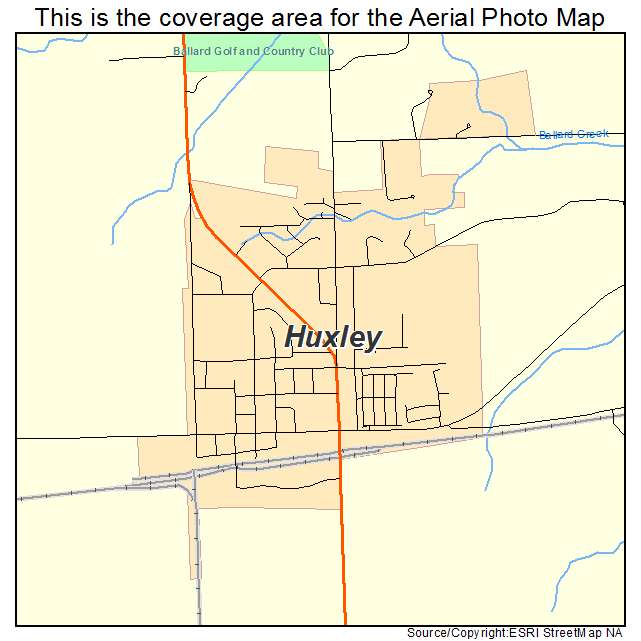 Huxley, IA location map 