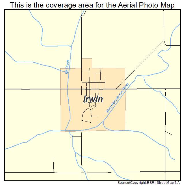 Irwin, IA location map 