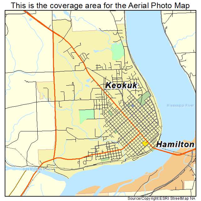 Keokuk, IA location map 