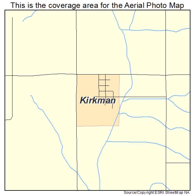 Kirkman, IA location map 