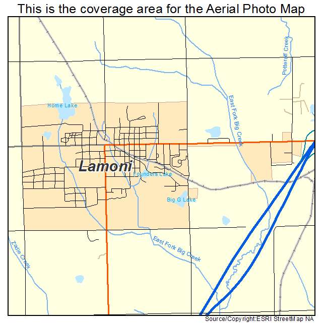 Lamoni, IA location map 
