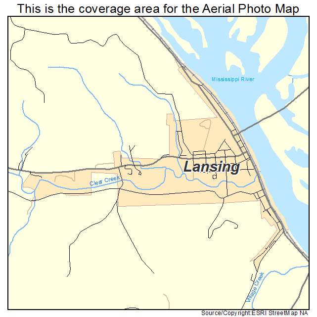 Lansing, IA location map 