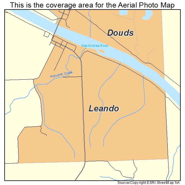 Leando, IA location map 