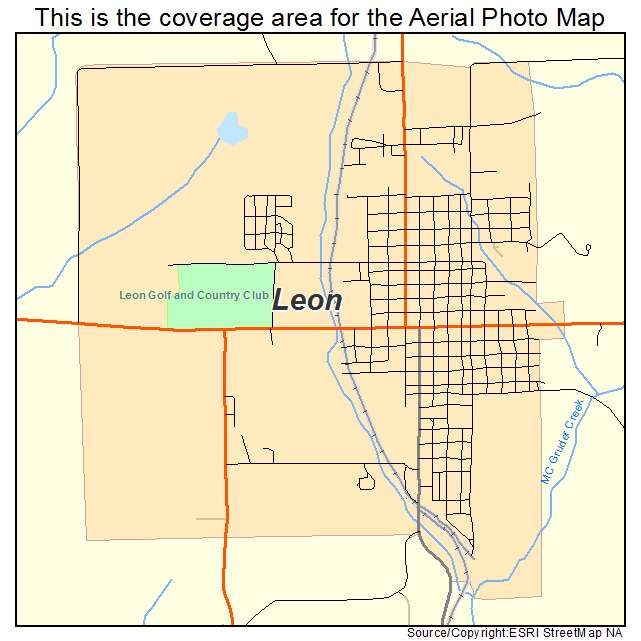 Leon, IA location map 