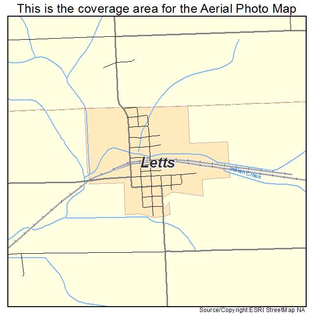 Letts, IA location map 