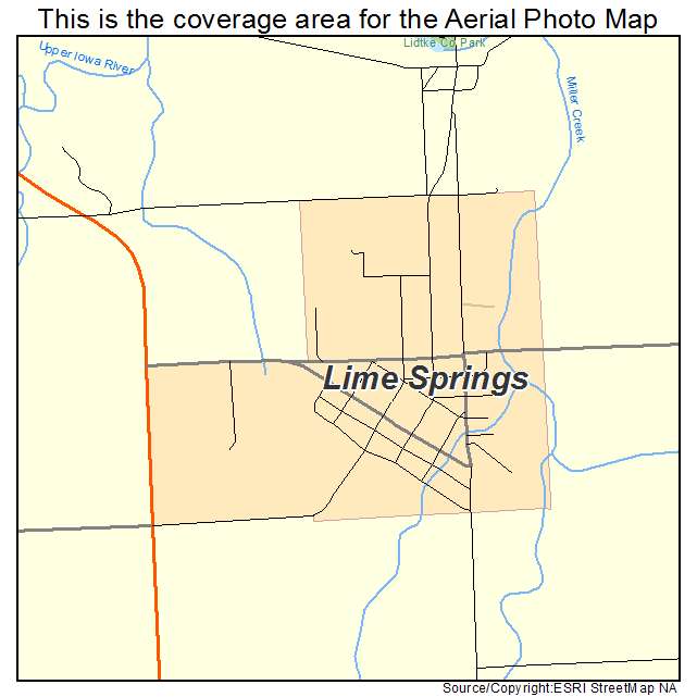 Lime Springs, IA location map 
