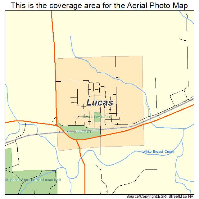 Lucas, IA location map 