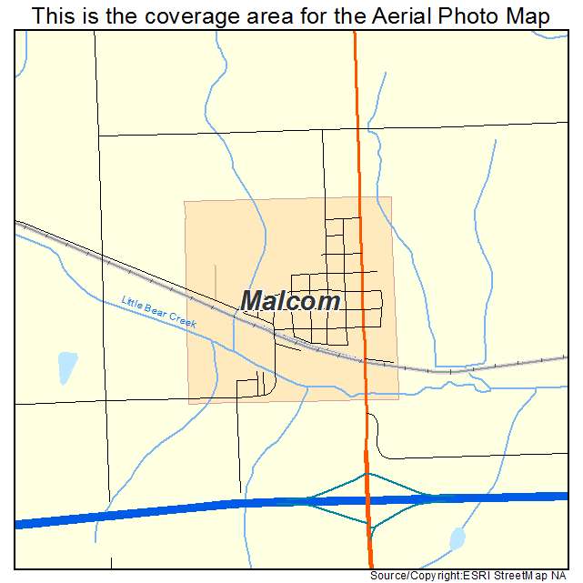 Malcom, IA location map 