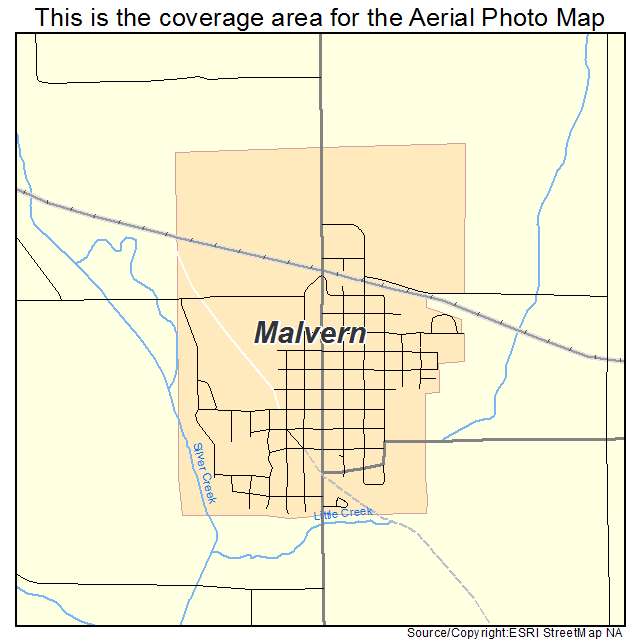 Malvern, IA location map 