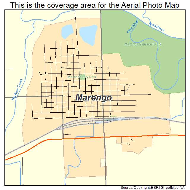 Marengo, IA location map 