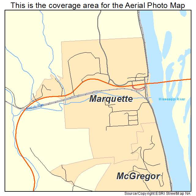 Marquette, IA location map 