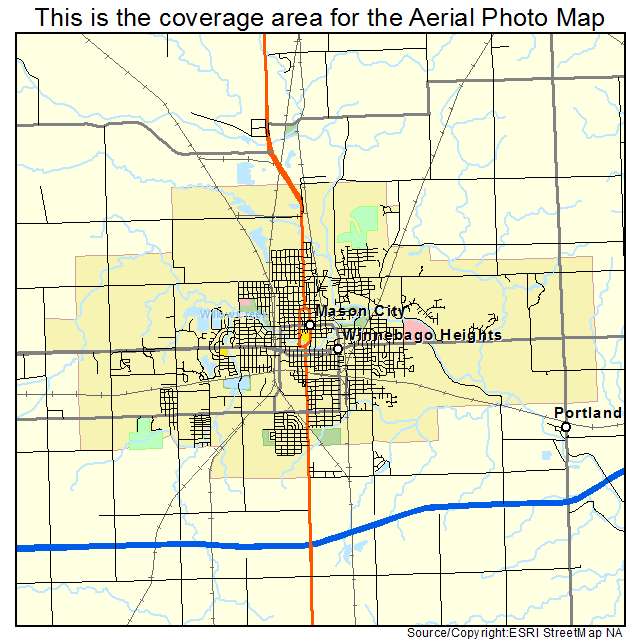 Mason City, IA location map 