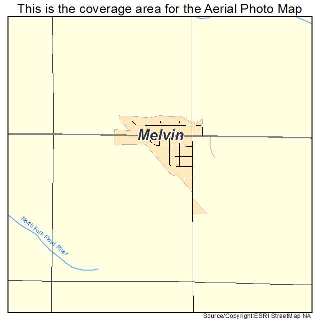 Melvin, IA location map 