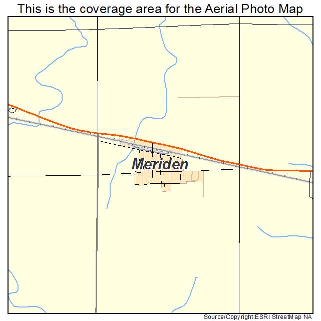 Meriden, IA location map 