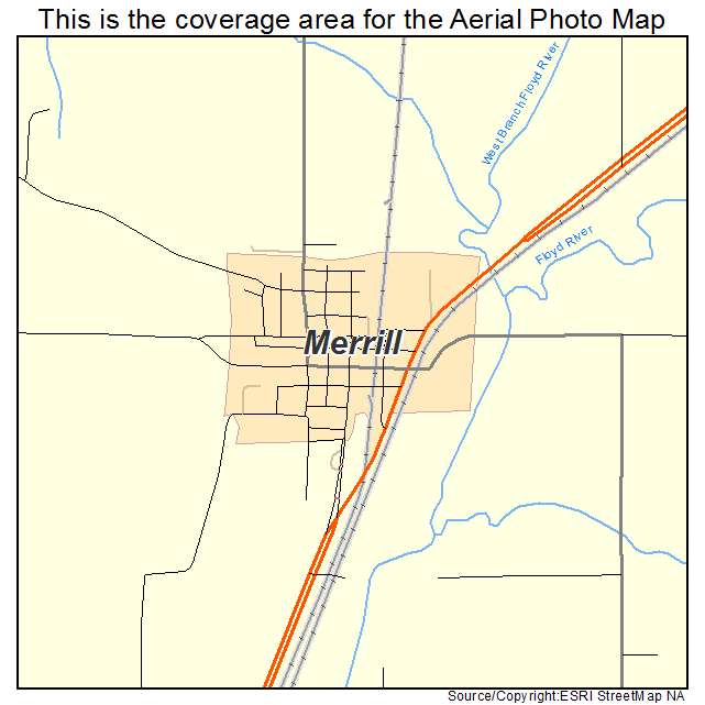 Merrill, IA location map 