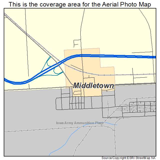Middletown, IA location map 