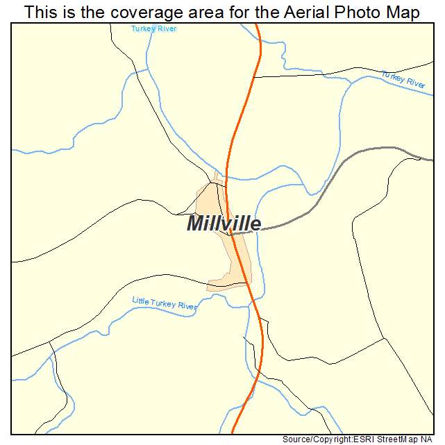 Millville, IA location map 
