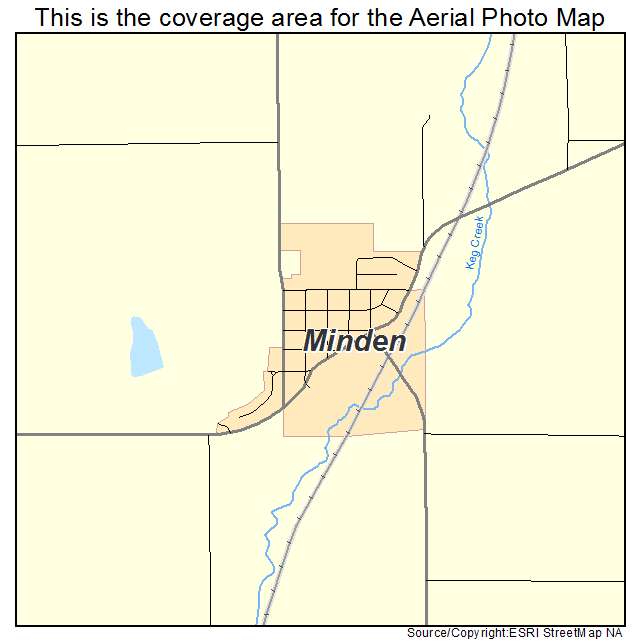 Minden, IA location map 