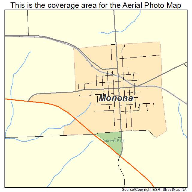 Monona, IA location map 