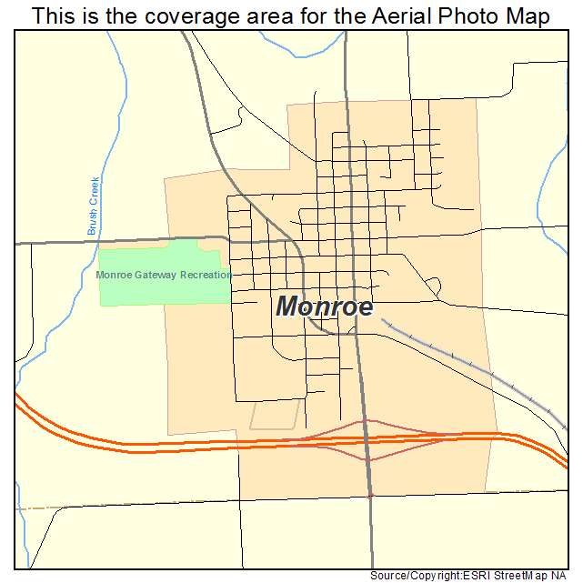 Monroe, IA location map 