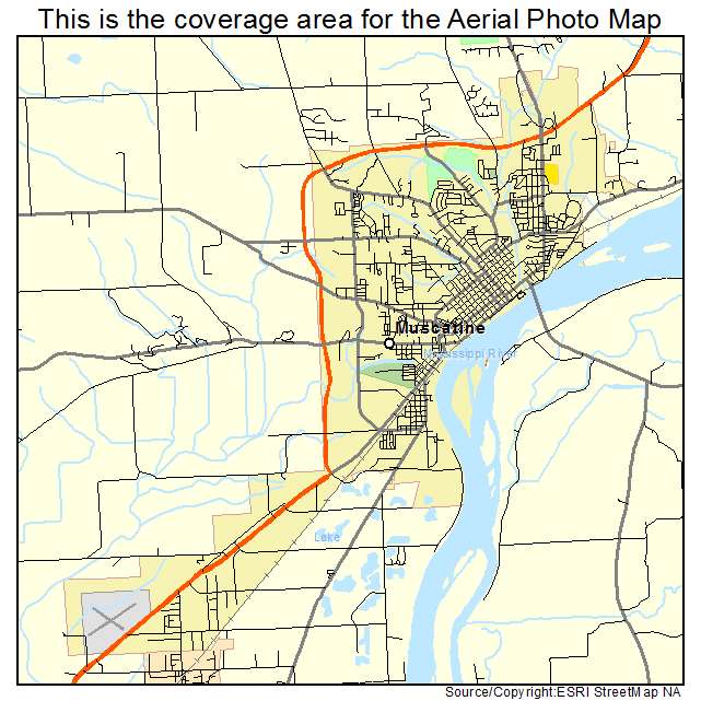 Muscatine, IA location map 