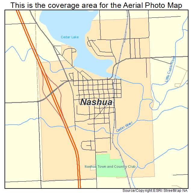 Nashua, IA location map 