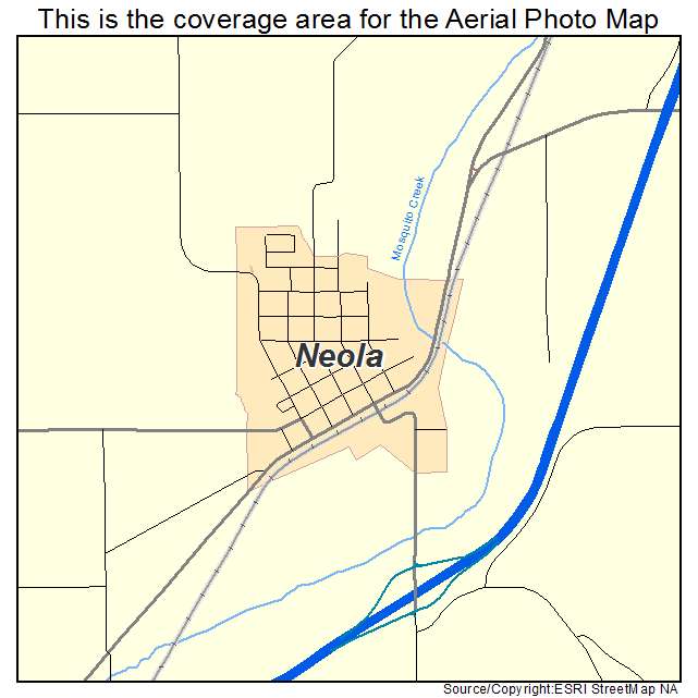 Neola, IA location map 
