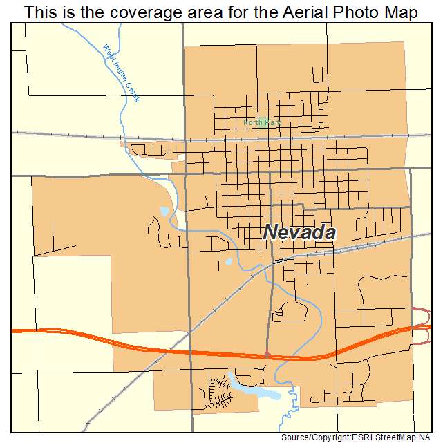 Nevada, IA location map 