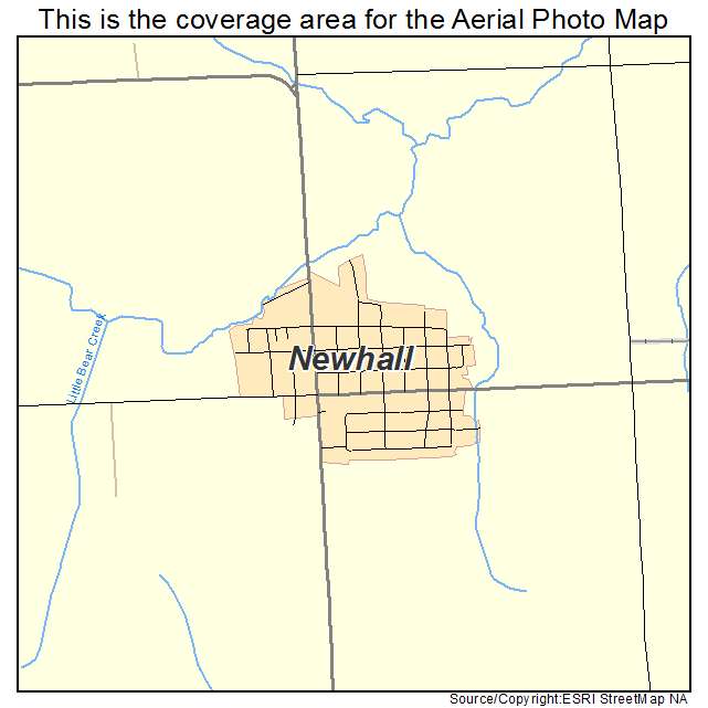 Newhall, IA location map 