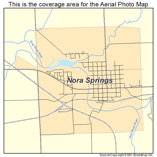 Nora Springs, IA location map 