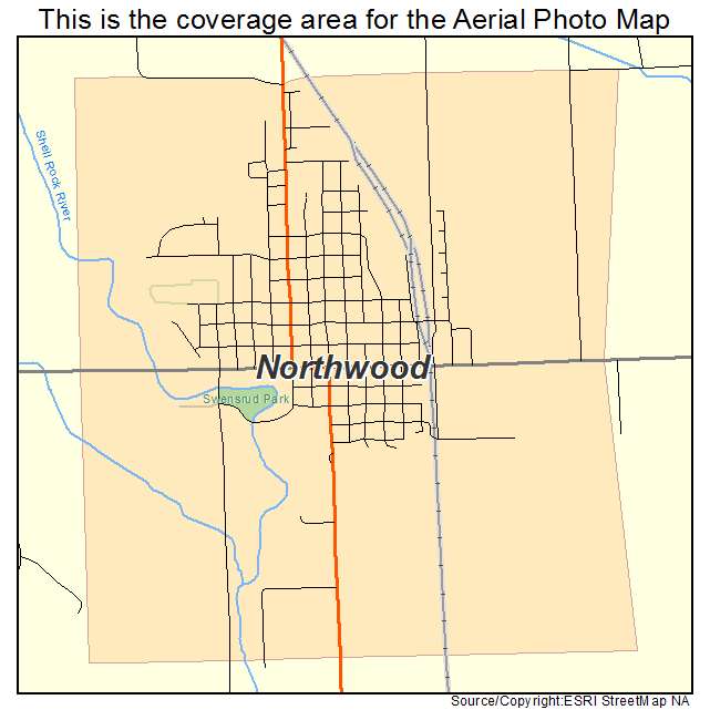 Northwood, IA location map 