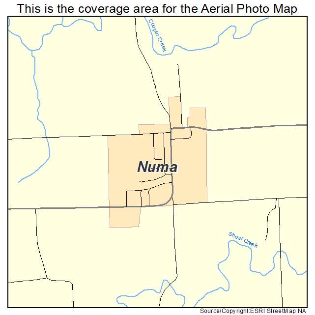 Numa, IA location map 