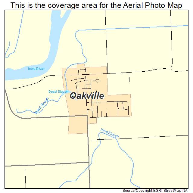 Oakville, IA location map 