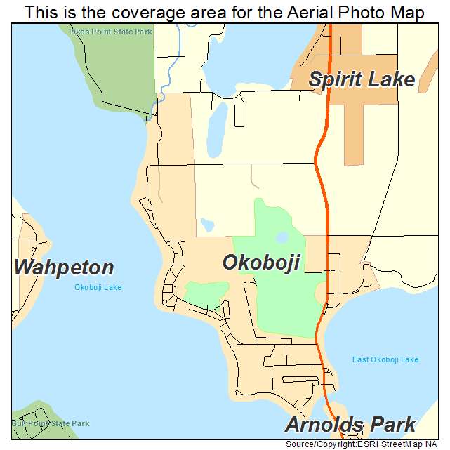 Okoboji, IA location map 