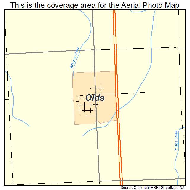 Olds, IA location map 