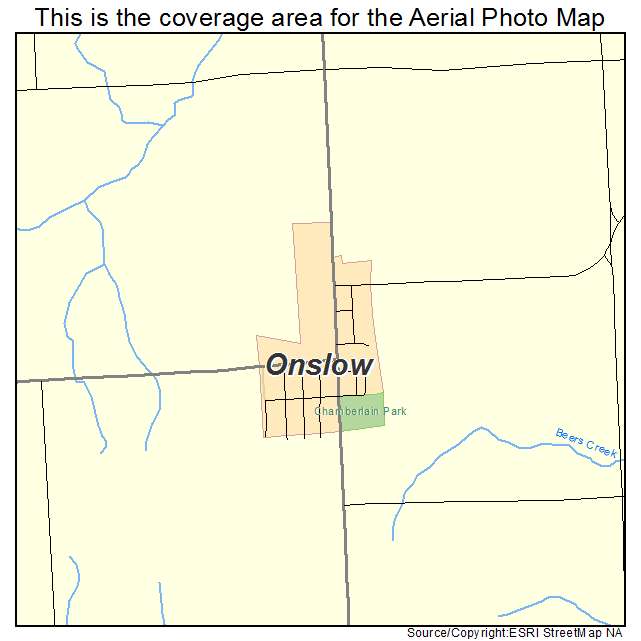 Onslow, IA location map 