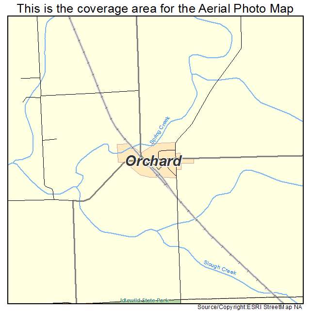 Orchard, IA location map 