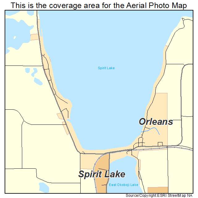 Orleans, IA location map 