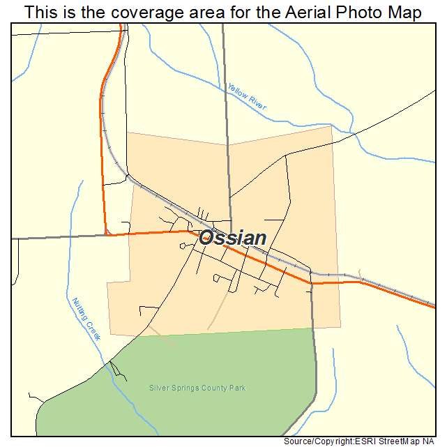 Ossian, IA location map 