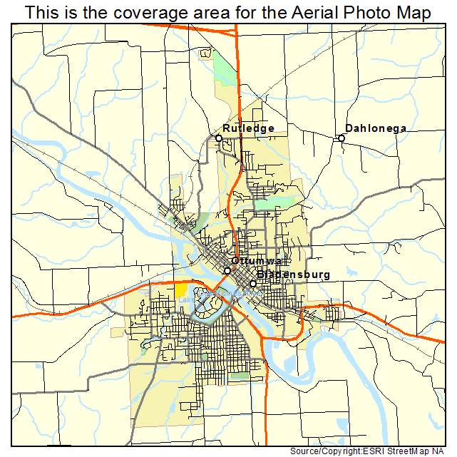 Ottumwa, IA location map 