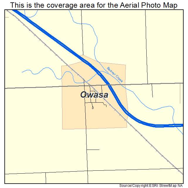 Owasa, IA location map 