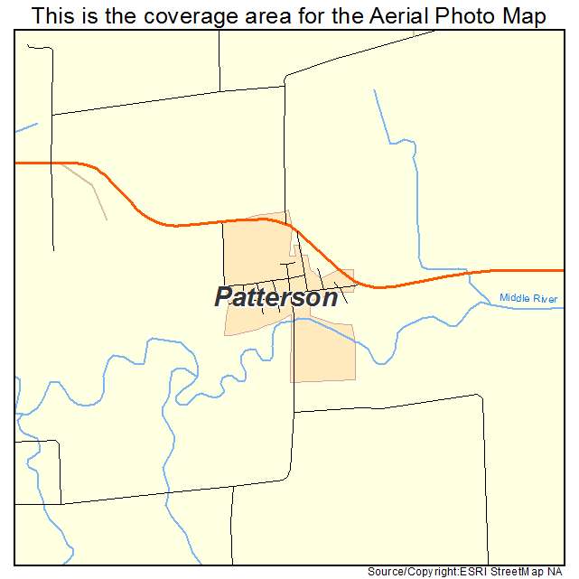 Patterson, IA location map 