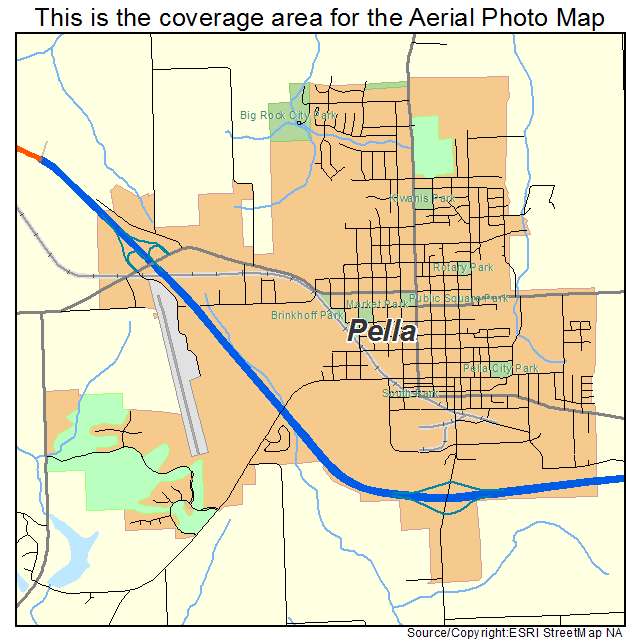 Pella, IA location map 