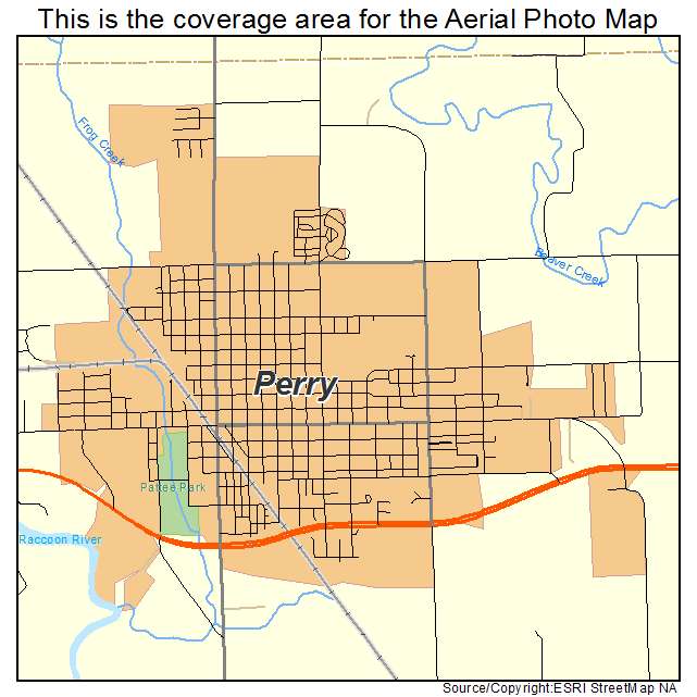 Perry, IA location map 