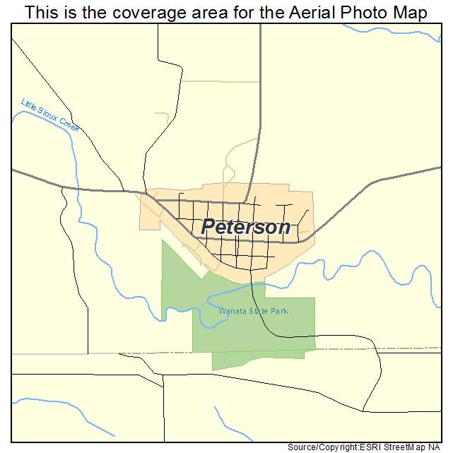 Peterson, IA location map 