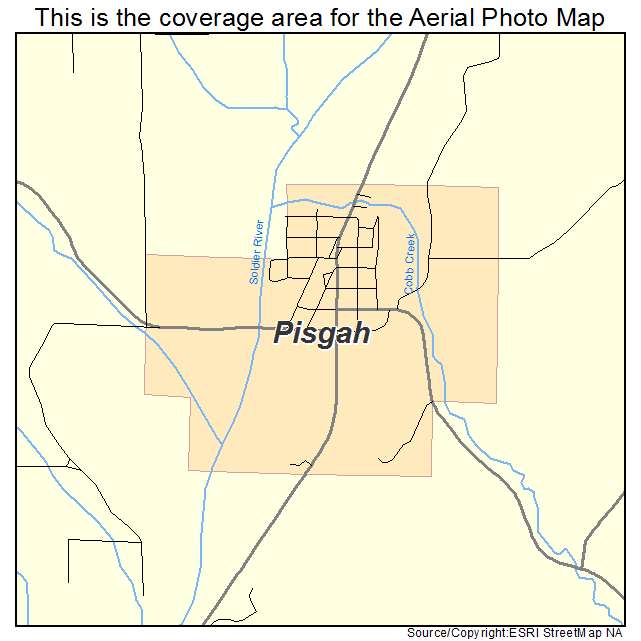 Pisgah, IA location map 