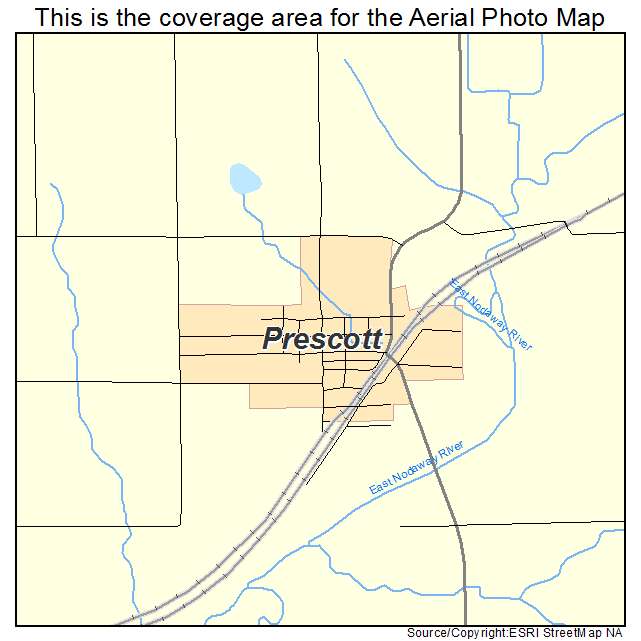 Prescott, IA location map 