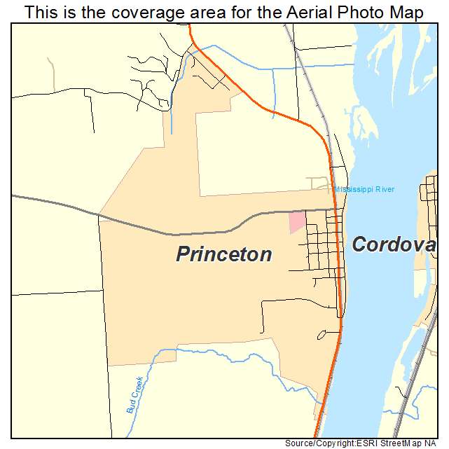 Princeton, IA location map 