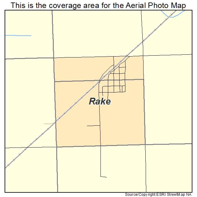 Rake, IA location map 